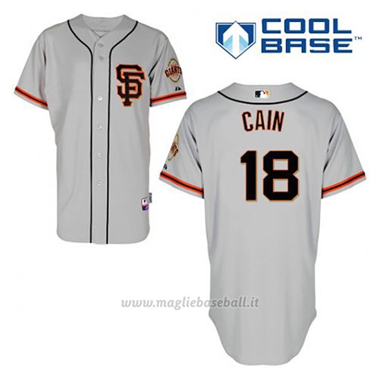 Maglia Baseball Uomo San Francisco Giants Matt Cain 18 Grigio Alterner Cool Base